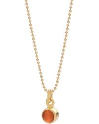 Nellou Jewellery - Carnelian Birthstone Necklace – July Gem Dot - Lyst