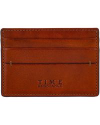 Time Resistance - Cognac Leather Credit Card Case Business Card Case - Lyst