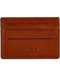 Time Resistance - Cognac Leather Credit Card Case Business Card Case - Lyst