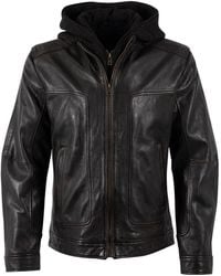 Mauritius - Chonky Uf Contemporary Leather Jacket With Removable Hood - Lyst