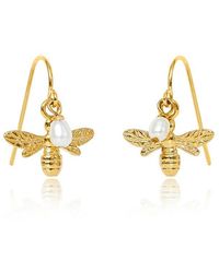 Pearls of the Orient Online - Vita Bumble Bee & Cultured Freshwater Pearl Drop Earrings - Lyst