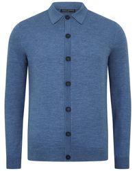 Paul James Knitwear - Extra Fine Merino Wool Cassius Polo Cardigan - Lyst