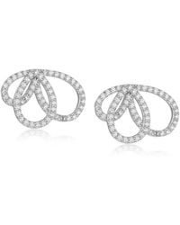 Lioness by Tf - Marise Winged Studs Solid Sterling, Rhodium-Plated, Moissanite - Lyst