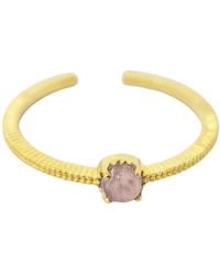 Harfi - Rose Quartz Fits All October Birthstone Ring - Lyst