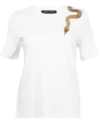 House of Laines London - Laines Couture Embellished Shoulder Snake T-Shirt - Lyst