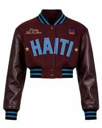COOL Creative - Haiti Cropped Varsity Jacket - Lyst