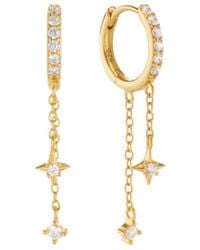 Vanhi - Star Double Chain Dangle Huggies - Lyst