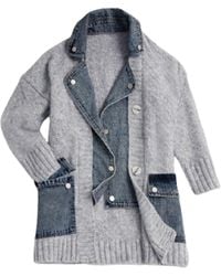 Saachi - Denim Knit Gainsboro Cardigan - Lyst