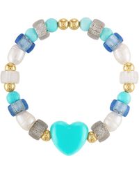 Olivia Le - Aqua Puff Heart Glass Bead Bracelet - Lyst