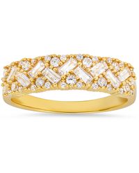Kylie Harper - Multi Cut Diamond Cz Band Ring - Lyst