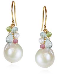 MOUNIR LONDON - Baroque Pearl Gemstone Earrings. - Lyst