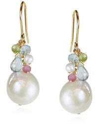 MOUNIR LONDON - Baroque Pearl Gemstone Earrings. - Lyst
