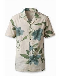 Stovaria - Camp Collar Half Sleeve Pure Cotton Shirt With Abstract Print - Lyst