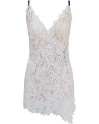Belle -et-BonBon - Party Festival Bridal Short Valentina Blanche Lace Slip Dress With Chiffon Underslip - Lyst