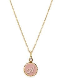Vintouch Italy - Gold Vermeil Pink Cameo Initial Necklace - Lyst