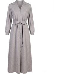 Tantra Spain Sl - Long Knit Shirt Dress With Chest Pockets And Belt - Lyst