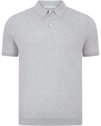 Paul James Knitwear - Neutrals Ultra Fine Cotton Earl Short Sleeve Polo Shirt - Lyst