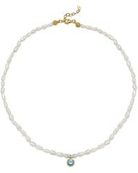 LINYA JEWELLERY - Cosmic Small Pearl Zodiac Necklace Sky Birthstone - Lyst