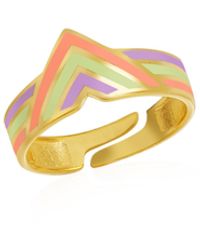 Spero London - Enamel Four Color Sterling Arrow Band Ring - Lyst