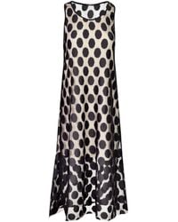 Oh!Zuza - Neutrals Midi Transculent Polka Dot Dress - Lyst