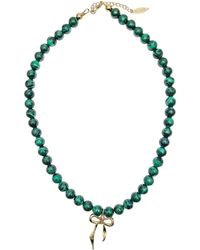 Farra - Gift Idea Malachite With Butterfly Knot Pendant Necklace - Lyst