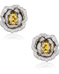 Santinni - 'Marchioness' Flower-Motif Earrings With Crystal - Lyst