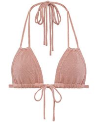 Montce - Prima Pink Sparkle Euro Bow Bikini Top - Lyst