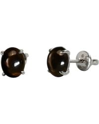 Onia - Smokey Quartz Studs - Lyst