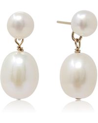 Kiri & Belle - Eloise Pearl Stud Drop Filled Earrings - Lyst