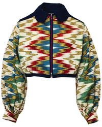 Couture to Your Door - Upholstery Upcycled Denim Zip Jacket - Lyst