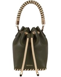 Saonara Brand - Mini Bucket Bag Army Cream Leather - Lyst