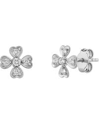 Spero London - Fine 14Ct Solid Diamond Clover Earrings - Lyst