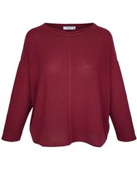 Haris Cotton - Knitted Long Sleeved Blouse Bordeux - Lyst