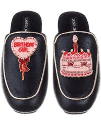 Laines London - Classic Mules With Birthday Girl & Birthday Cake Brooches - Lyst
