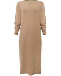 James Lakeland - Neutrals Taupe Knitted Midi Dress - Lyst