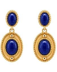 Uchi and Soto - Enso Solid 925 With 18K Vermeil & Lapis Lazuli Stone Drop Earrings - Lyst