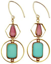 Aracheli Studio - Geometric Art Pink And Paled Turquoise Earrings - Lyst
