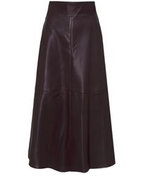 The Extreme Collection - Midi Skirt Faux Leather Merlot - Lyst