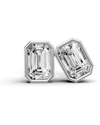 SEREIA OFFICIAL - 14K 0.25 Carat Emerald Bezel Solitaire Studs - Lyst