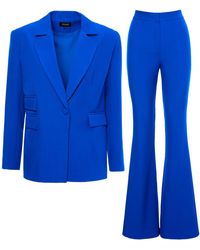 BLUZAT - Electric Suit With Regular Blazer With Double Pocket And Flared Trousers - Lyst