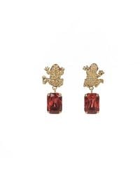 Addicted - Armonia Chadelier Earrings Plated With Ruby Crystal - Lyst