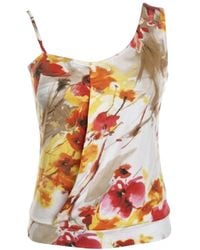 Conquista - Asymmetric Floral Print Jersey Top With Braided Strap – Viscose-Elastane - Lyst