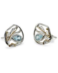 Isla Silver - Handmade Topaz Flow Stud Earrings - Lyst