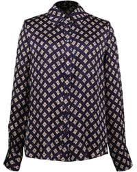 Smart and Joy - Graphic Print Satin Long Sleeves Shirt - Lyst