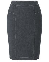 Conquista - Stitch Detail Straight Casual Skirt - Lyst