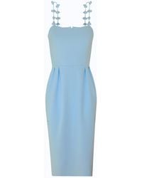 2KStyle - Malena Tree-Dimentional Floral Hand-Embellished Pencil Midi Dress - Lyst