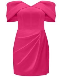 Tia Dorraine - Heavenly Kissed Draped Satin Mini Dress - Lyst