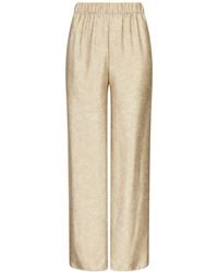 Lily Rou - Neutrals Silk Ripple Relaxed Trousers - Lyst