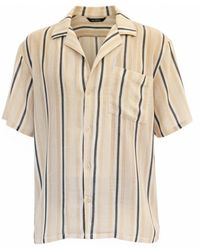 ORIGIN OF HEARTS - Neutrals Senai Striped Cotton Resort Shirt - Lyst