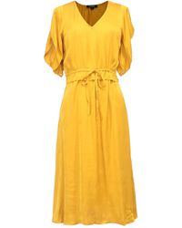 Smart and Joy - V-Neckline Midi Dress With Drawstring Belt - Lyst